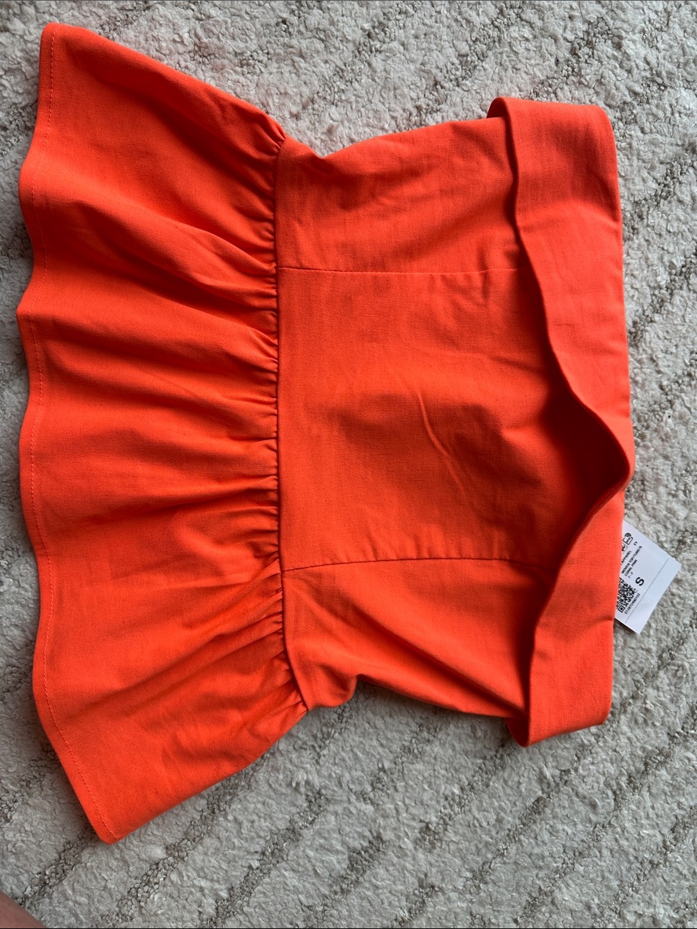 Forever 21 Bright Orange Ruffle Tube Top